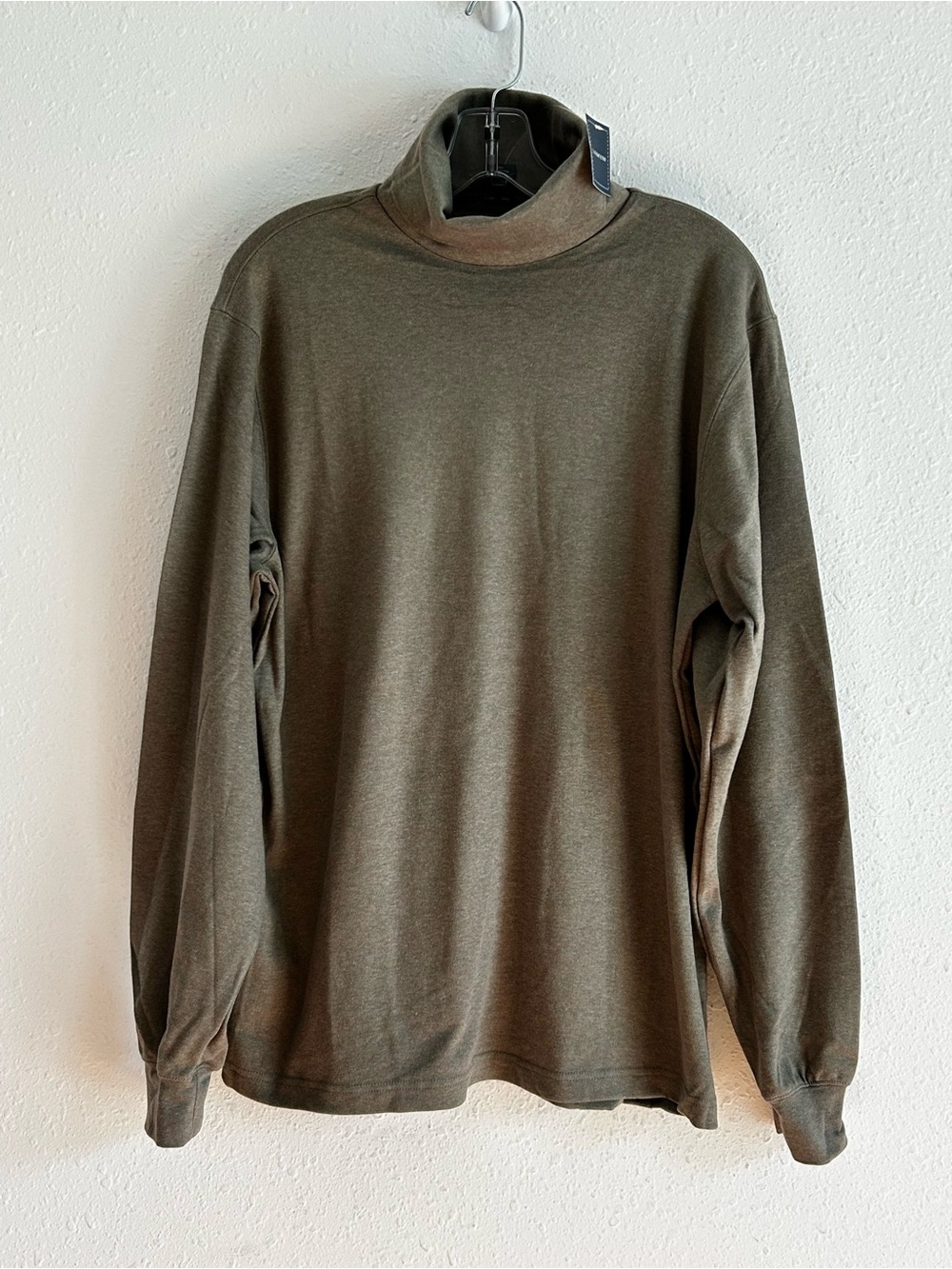 Vintage Lands End Turtleneck Shirt Mens Size Medium Olive Green NWT Cotton